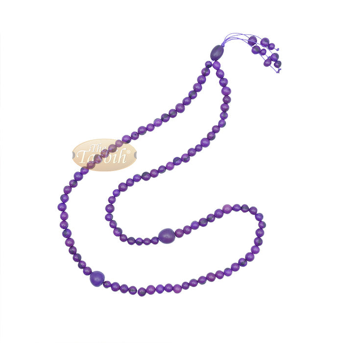 Dark Purple Natural Colored Dye Eco-Friendly Sustainable Original Açai Seed 9 mm Beads Traditional Tasbih