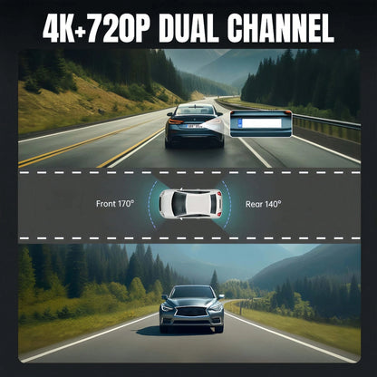 Dash Cam For Cars 4k, Rear View Mirror Camera, Back Up Cameras For Vehicles, 9.66" Mirror Dash Cam With 4K Front & 720P Rear Camera| Dimming Rearview Display| Touch Screen Operation| Reversing Imag