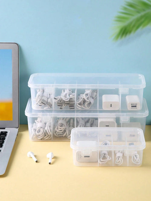 Data Cable Storage Box, Power Charging Cable Mobile Phone Charger Organizer, Desktop Cable Management Box, Keep Desktop And Drawers Clean And Tidy. Cable Organizer