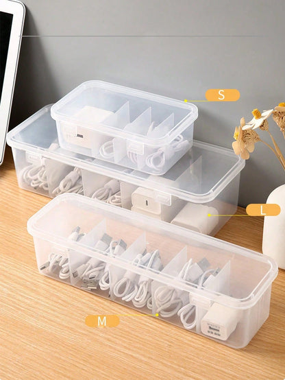 Data Cable Storage Box, Power Charging Cable Mobile Phone Charger Organizer, Desktop Cable Management Box, Keep Desktop And Drawers Clean And Tidy. Cable Organizer