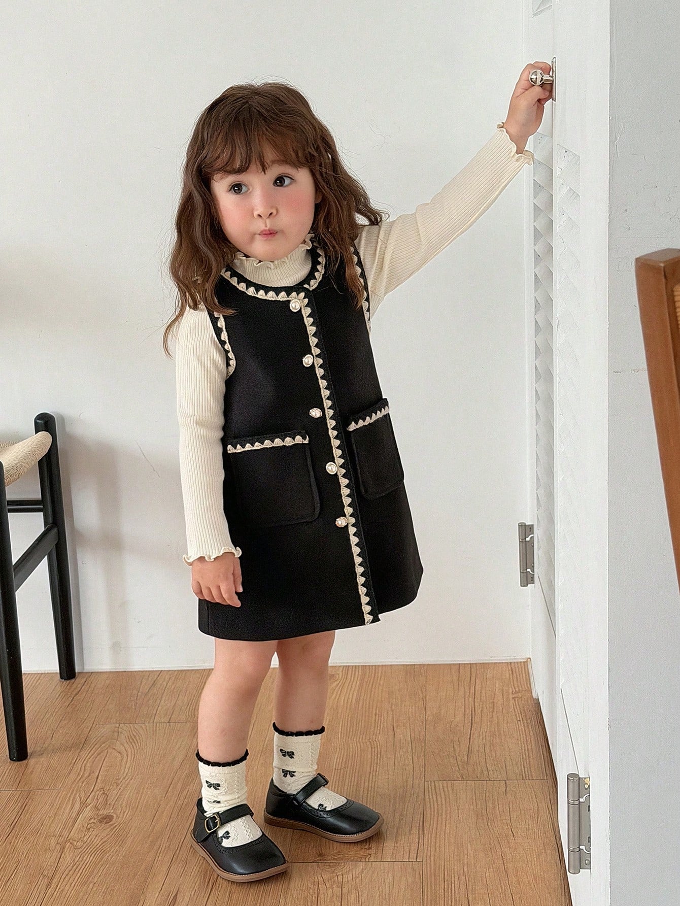 DAZY Baby Girl Autumn/Winter Casual Sleeveless Layered Dress
