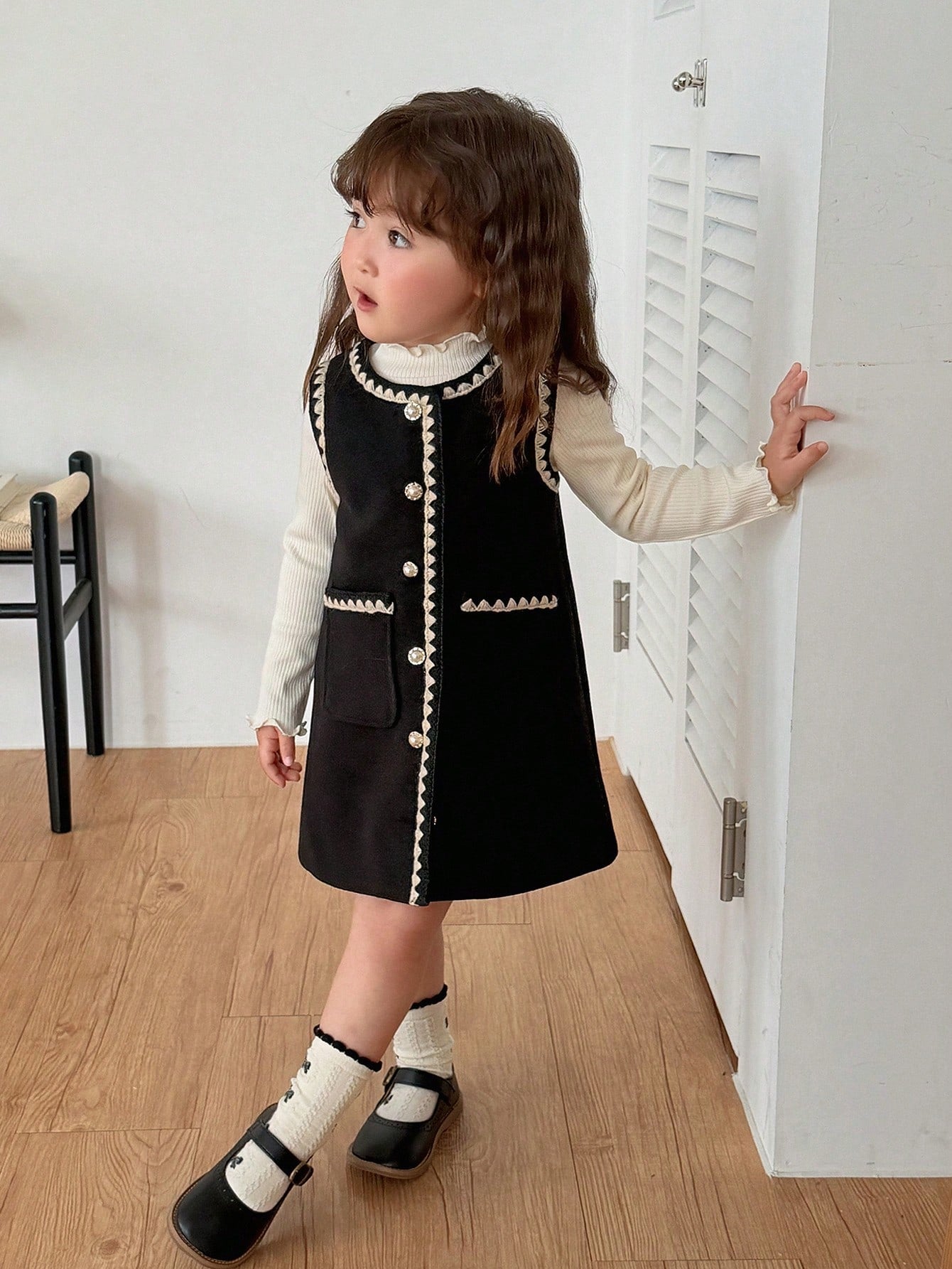 DAZY Baby Girl Autumn/Winter Casual Sleeveless Layered Dress
