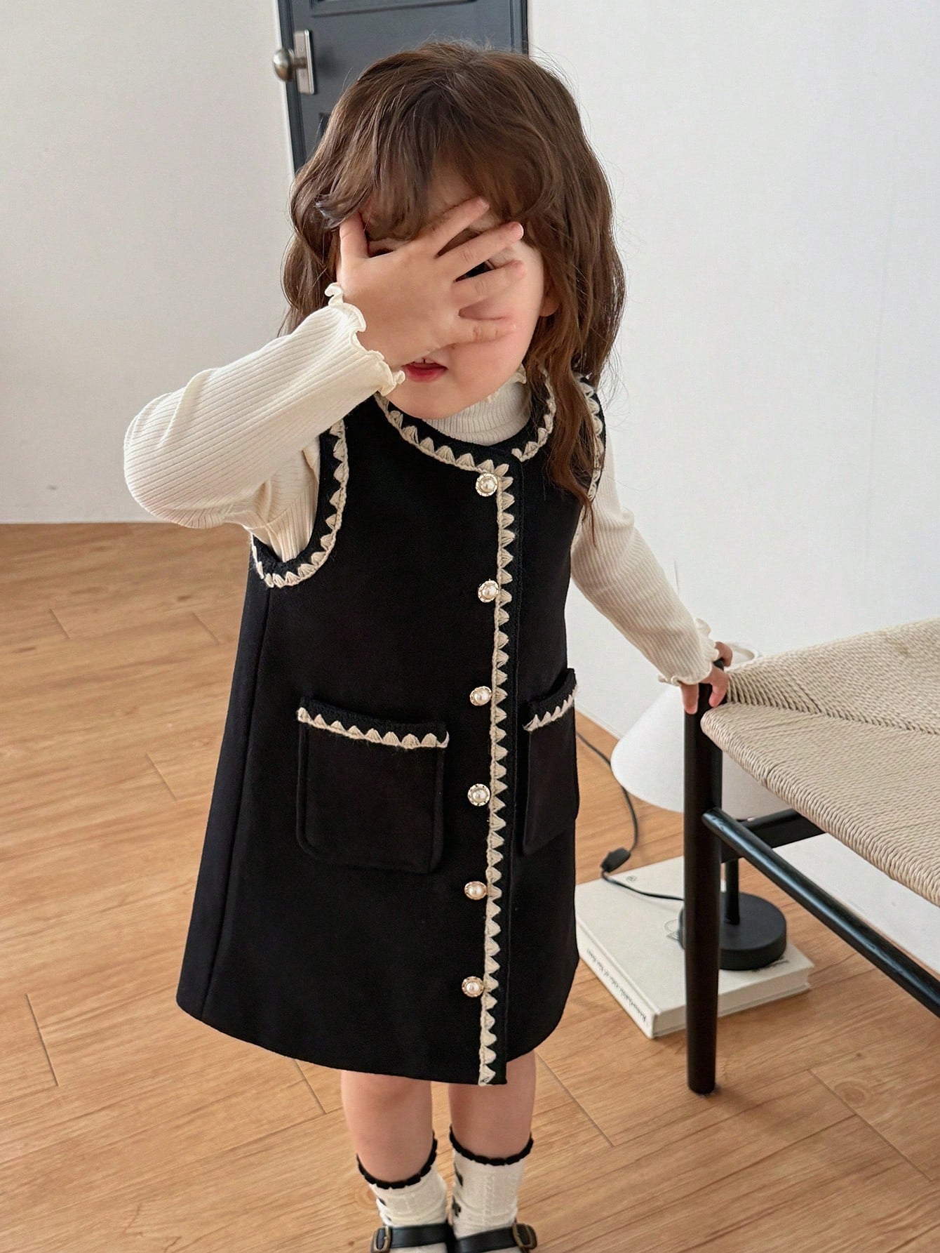 DAZY Baby Girl Autumn/Winter Casual Sleeveless Layered Dress