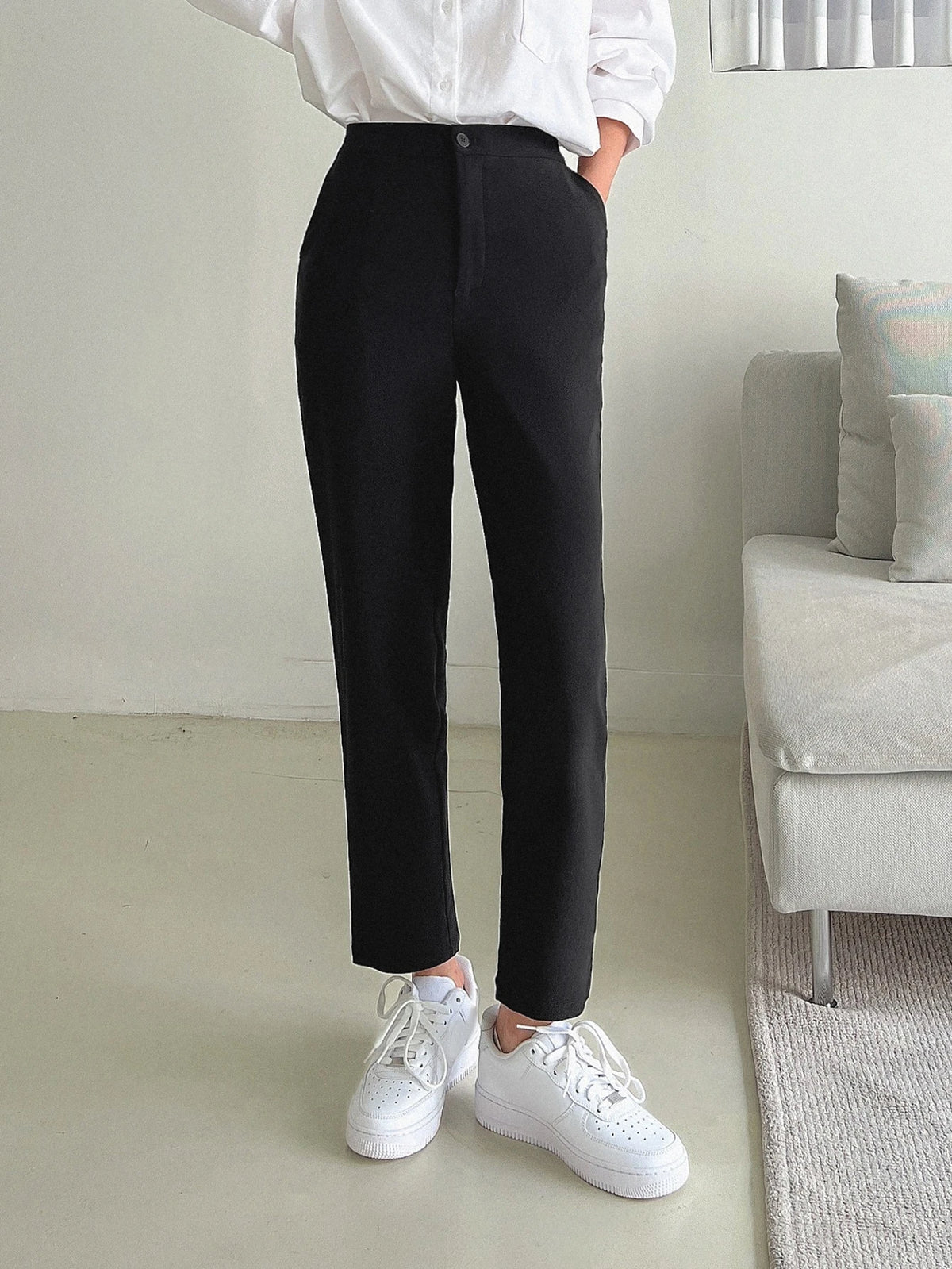 DAZY Solid Color Casual Business Long Pants,Women Dress Pants Fall