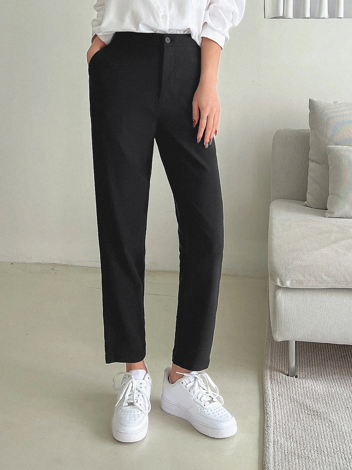 DAZY Solid Color Casual Business Long Pants,Women Dress Pants Fall