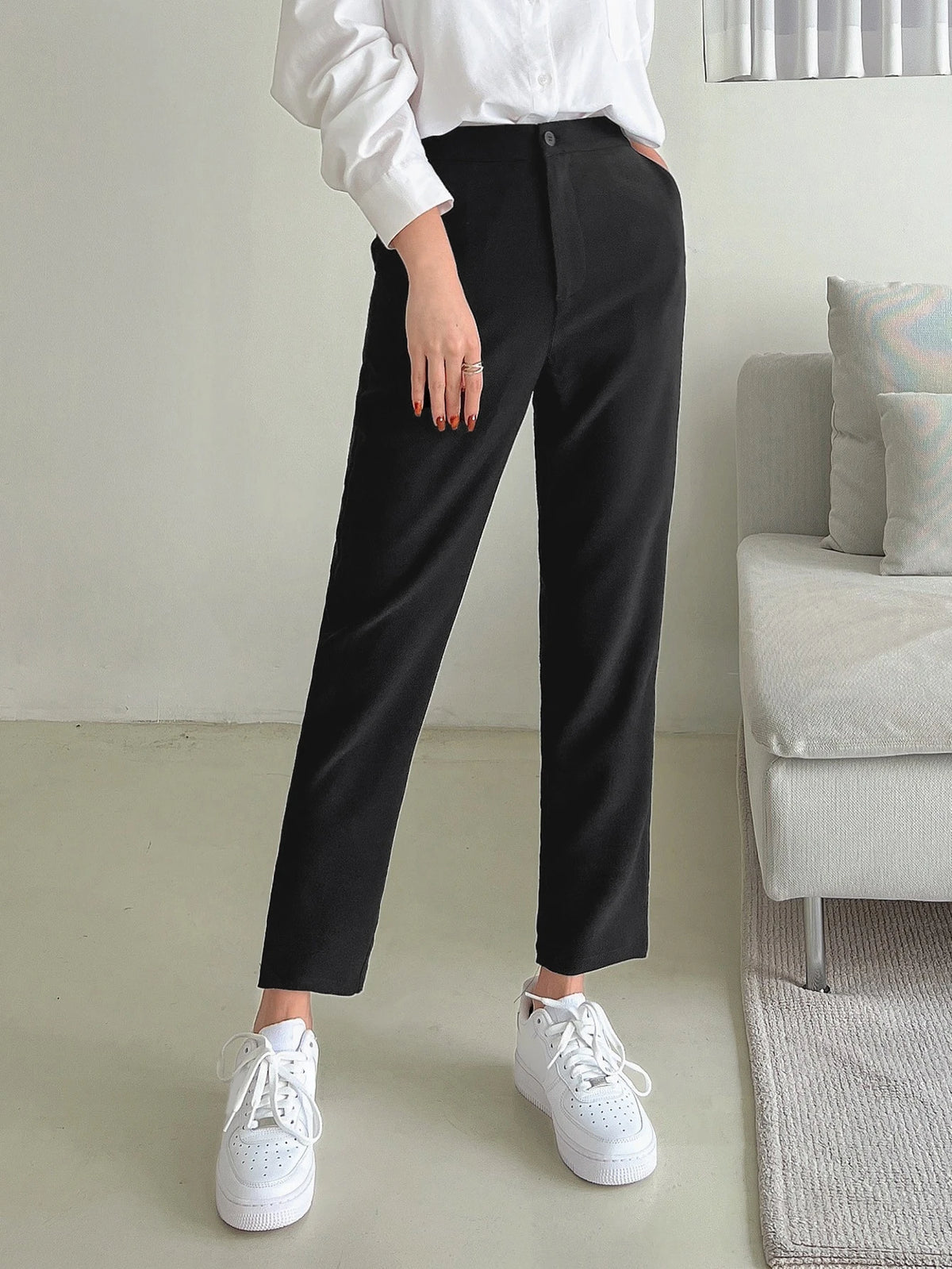 DAZY Solid Color Casual Business Long Pants,Women Dress Pants Fall