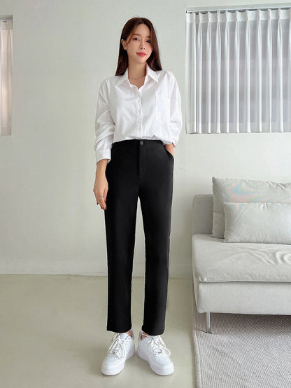 DAZY Solid Color Casual Business Long Pants,Women Dress Pants Fall
