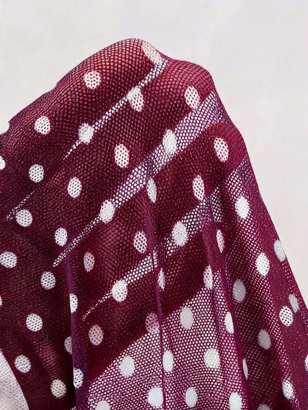 DAZY Summer Beach Holiday Vacation Music Festival Party Burgundy Polka Dot V-Neck Ruffle Tie Strap Tank Top