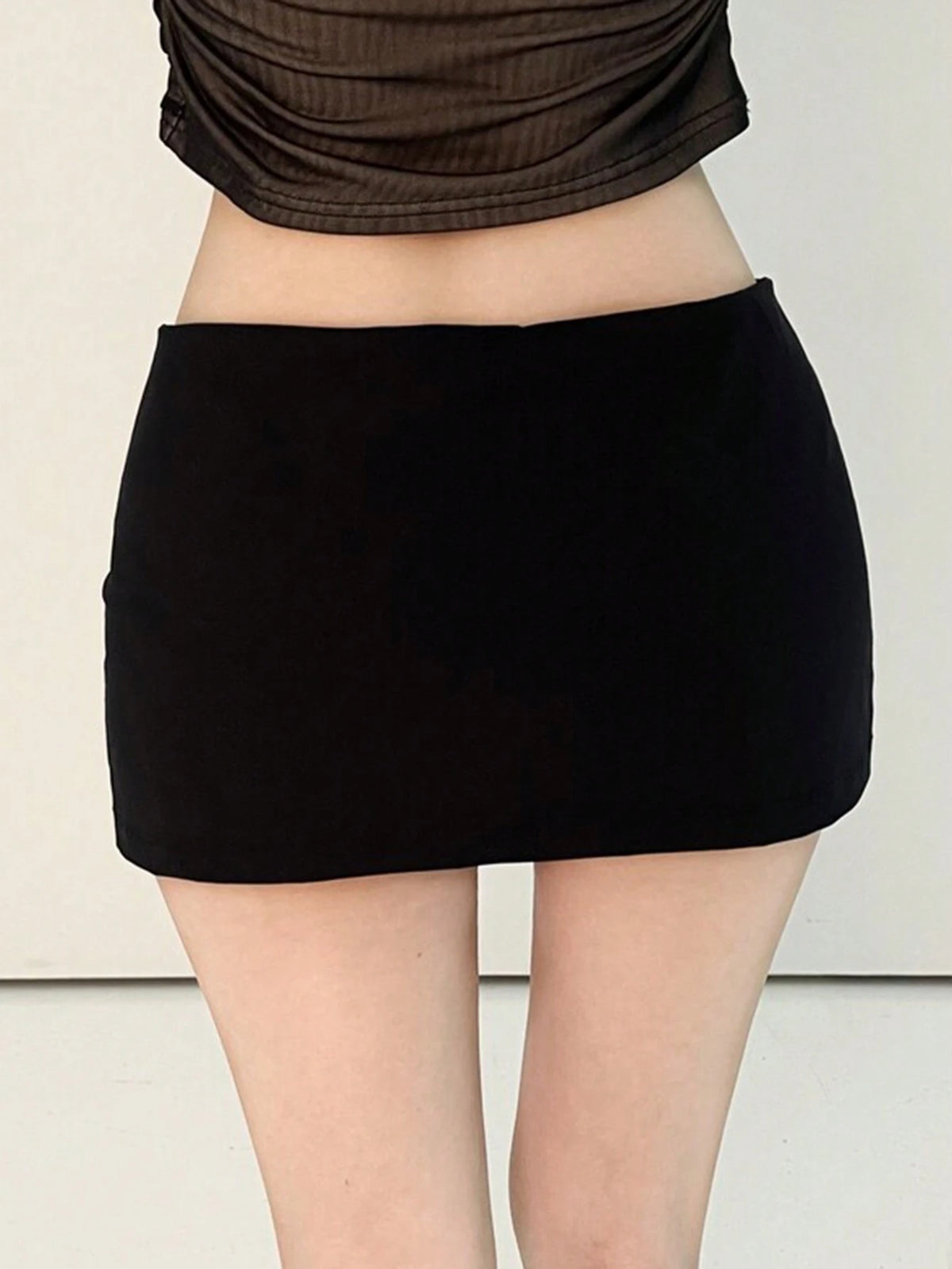 DAZY Women's Solid Color Low Waist Ultra Short Mini Skirt Summer