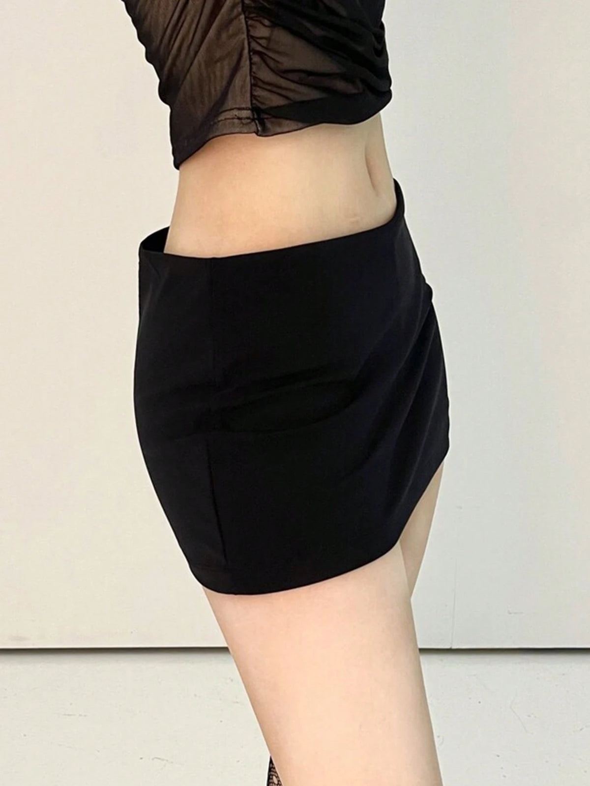DAZY Women's Solid Color Low Waist Ultra Short Mini Skirt Summer