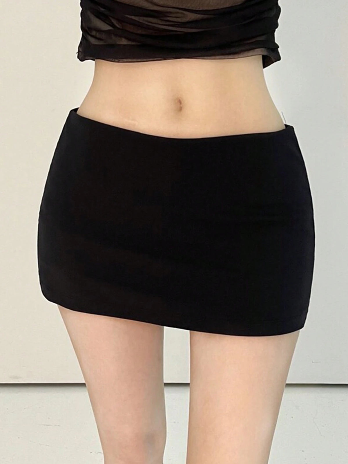 DAZY Women's Solid Color Low Waist Ultra Short Mini Skirt Summer