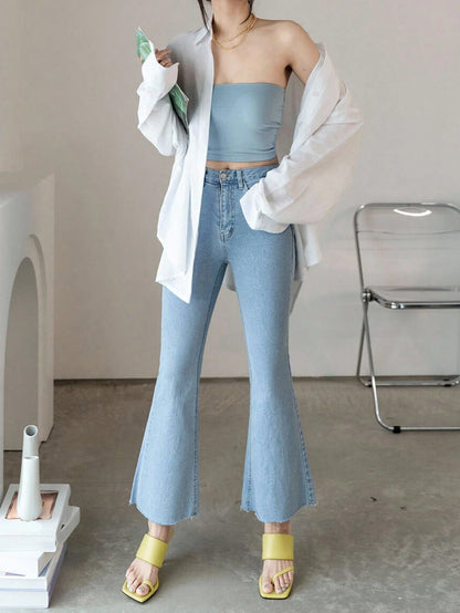 DAZY Women Solid Color Regular Turn-Down Collar Ultra-Loose Shirt,Long Sleeve Tops,Fall Clothes Thin Clothing
