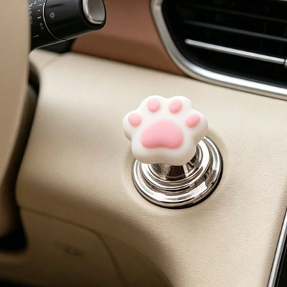 Decorative Car Accessories, Including Cute Cat Paw Shaped Car Start Button, Cute Design, Car Engine Start/Stop Control Lever Protective Cover, Universal One-Touch Ignition Start Protective Cover And A