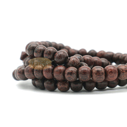 Dense Tamarind Tree Tasbih - Small 6 mm 99-Bead Prayer Beads - Worry Beads with 2 Beautiful Tassels