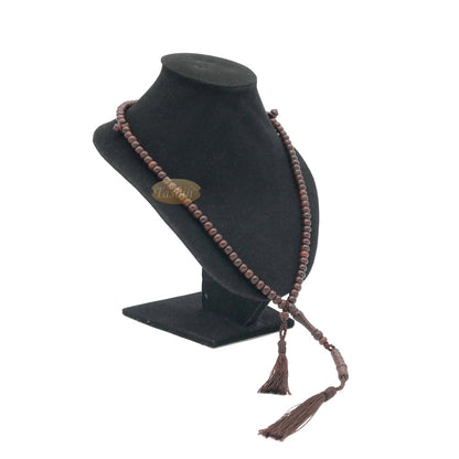 Dense Tamarind Tree Tasbih - Small 6 mm 99-Bead Prayer Beads - Worry Beads with 2 Beautiful Tassels