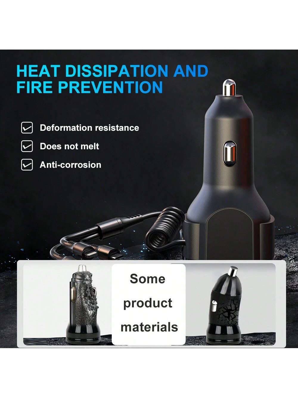 Diawicyar Multi-Port 2PD 2USB Car Charger Fast Charging PD USB A Car Phone Charger Car Type Adapter Voltage Display For Apple IPhone, IPad, Android Phone, Gifts For Family, Friends, Birthday, Winter
