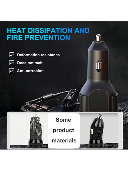 Diawicyar Multi-Port 2PD 2USB Car Charger Fast Charging PD USB A Car Phone Charger Car Type Adapter Voltage Display For Apple IPhone, IPad, Android Phone, Gifts For Family, Friends, Birthday, Winter