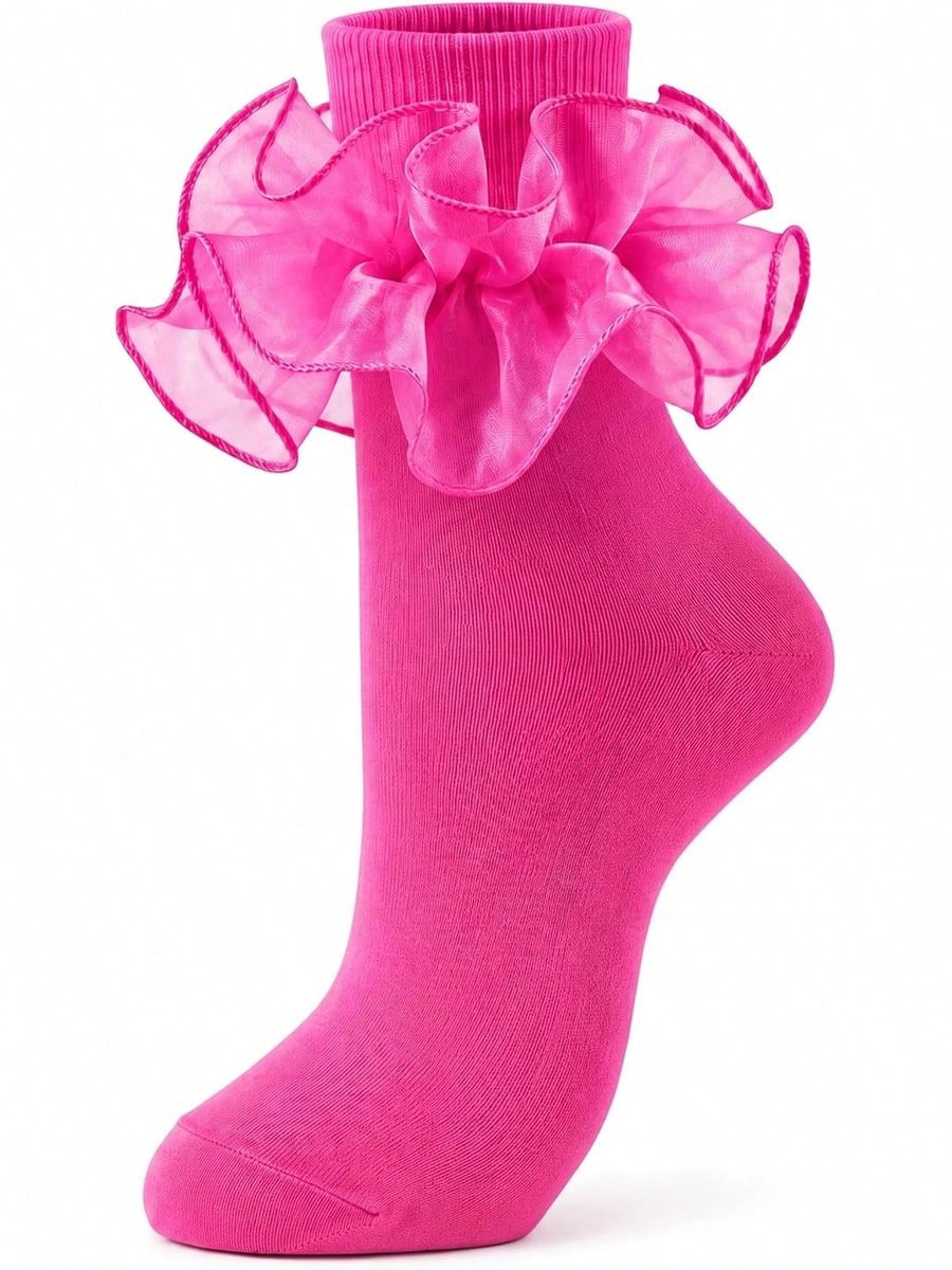 Dicry Women's Ruffle Lace Ankle Turn-Cuff Frilly Dress Socks