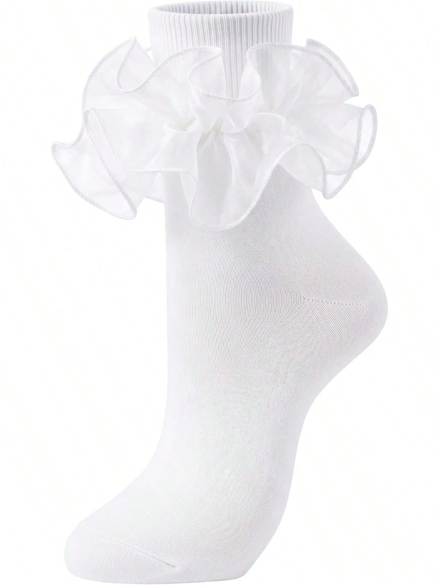 Dicry Women's Ruffle Lace Ankle Turn-Cuff Frilly Dress Socks