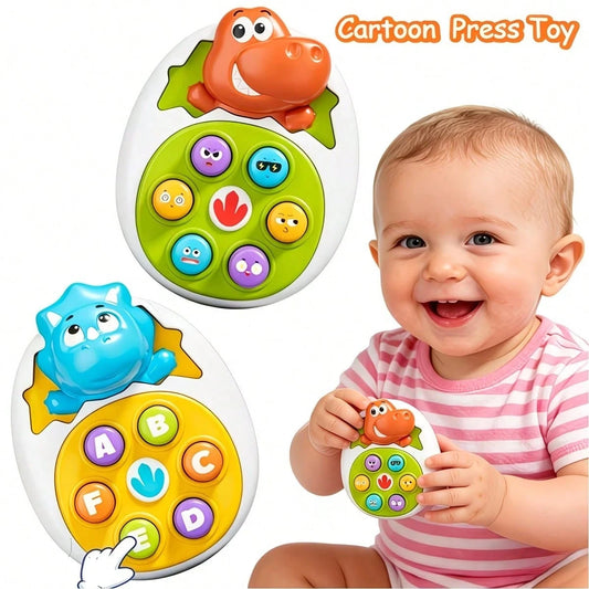 Dinosaur Push Toy, Educational Toy For Kids, Cartoon Parent-Child Interactive Dinosaur Toy, Educational Gift, Promotes Visual And Educational Development, Durable Mixed Color Infant And Toddler Toy, P