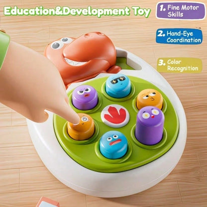 Dinosaur Push Toy, Educational Toy For Kids, Cartoon Parent-Child Interactive Dinosaur Toy, Educational Gift, Promotes Visual And Educational Development, Durable Mixed Color Infant And Toddler Toy, P