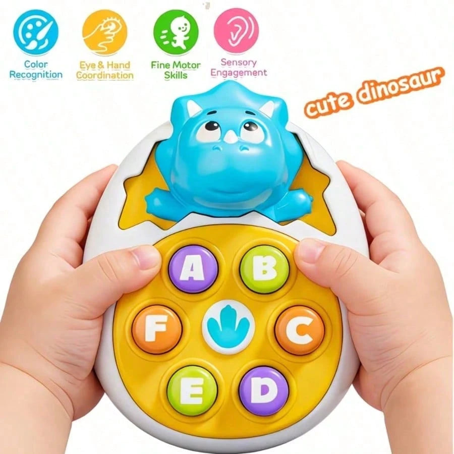 Dinosaur Push Toy, Educational Toy For Kids, Cartoon Parent-Child Interactive Dinosaur Toy, Educational Gift, Promotes Visual And Educational Development, Durable Mixed Color Infant And Toddler Toy, P