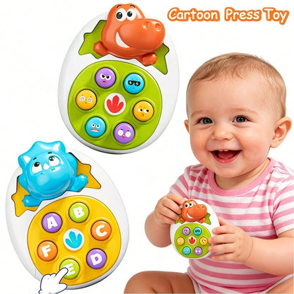 Dinosaur Push Toy, Educational Toy For Kids, Cartoon Parent-Child Interactive Dinosaur Toy, Educational Gift, Promotes Visual And Educational Development, Durable Mixed Color Infant And Toddler Toy, P