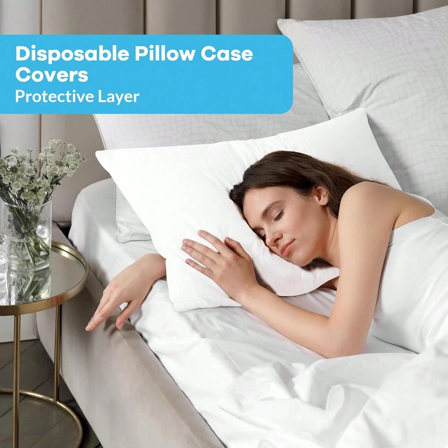 Disposable Pillowcases, 5/10/20/30/50PCS Disposable Pillow Case Covers, Soft Non-Woven Fabric Disposable Pillow Cases For Medical, Hospital, Hotels, SPA Tattoo Lash Pillow Covers, White