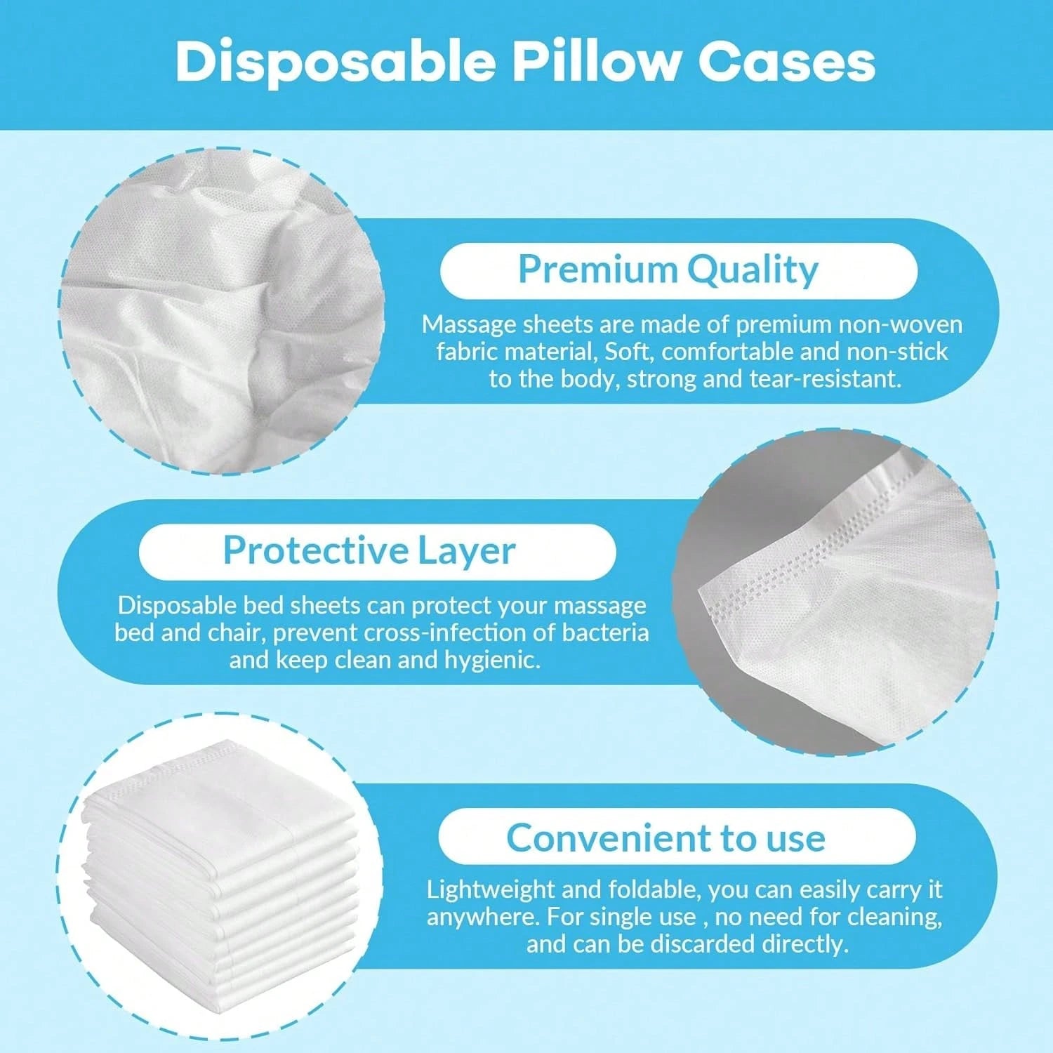 Disposable Pillowcases, 5/10/20/30/50PCS Disposable Pillow Case Covers, Soft Non-Woven Fabric Disposable Pillow Cases For Medical, Hospital, Hotels, SPA Tattoo Lash Pillow Covers, White
