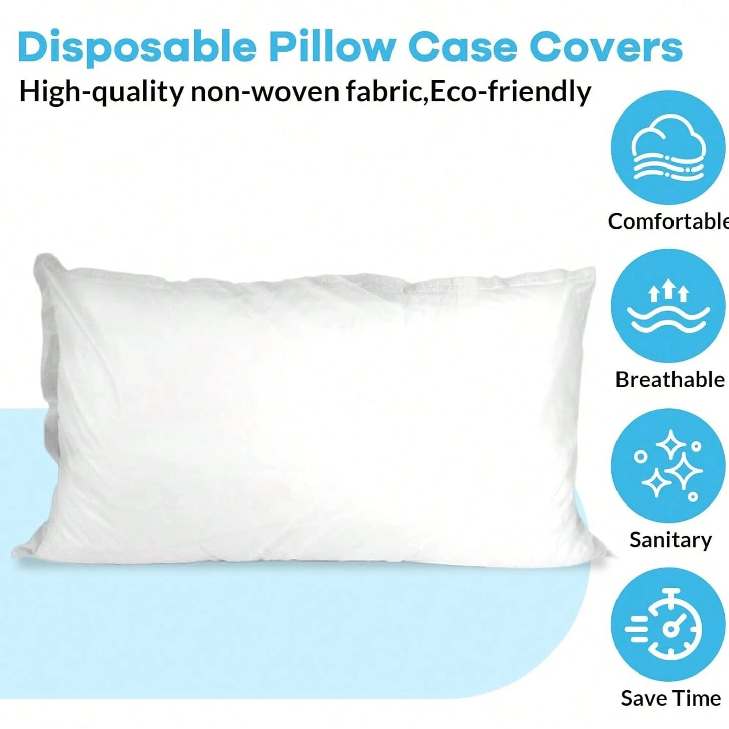 Disposable Pillowcases, 5/10/20/30/50PCS Disposable Pillow Case Covers, Soft Non-Woven Fabric Disposable Pillow Cases For Medical, Hospital, Hotels, SPA Tattoo Lash Pillow Covers, White
