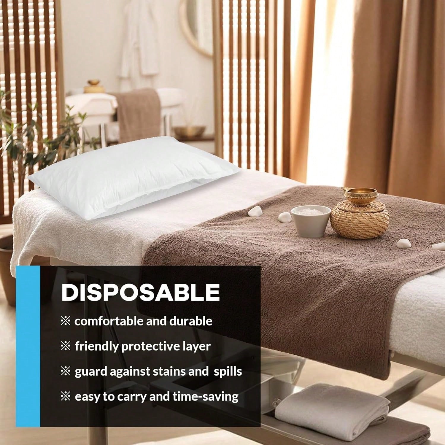 Disposable Pillowcases, 5/10/20/30/50PCS Disposable Pillow Case Covers, Soft Non-Woven Fabric Disposable Pillow Cases For Medical, Hospital, Hotels, SPA Tattoo Lash Pillow Covers, White