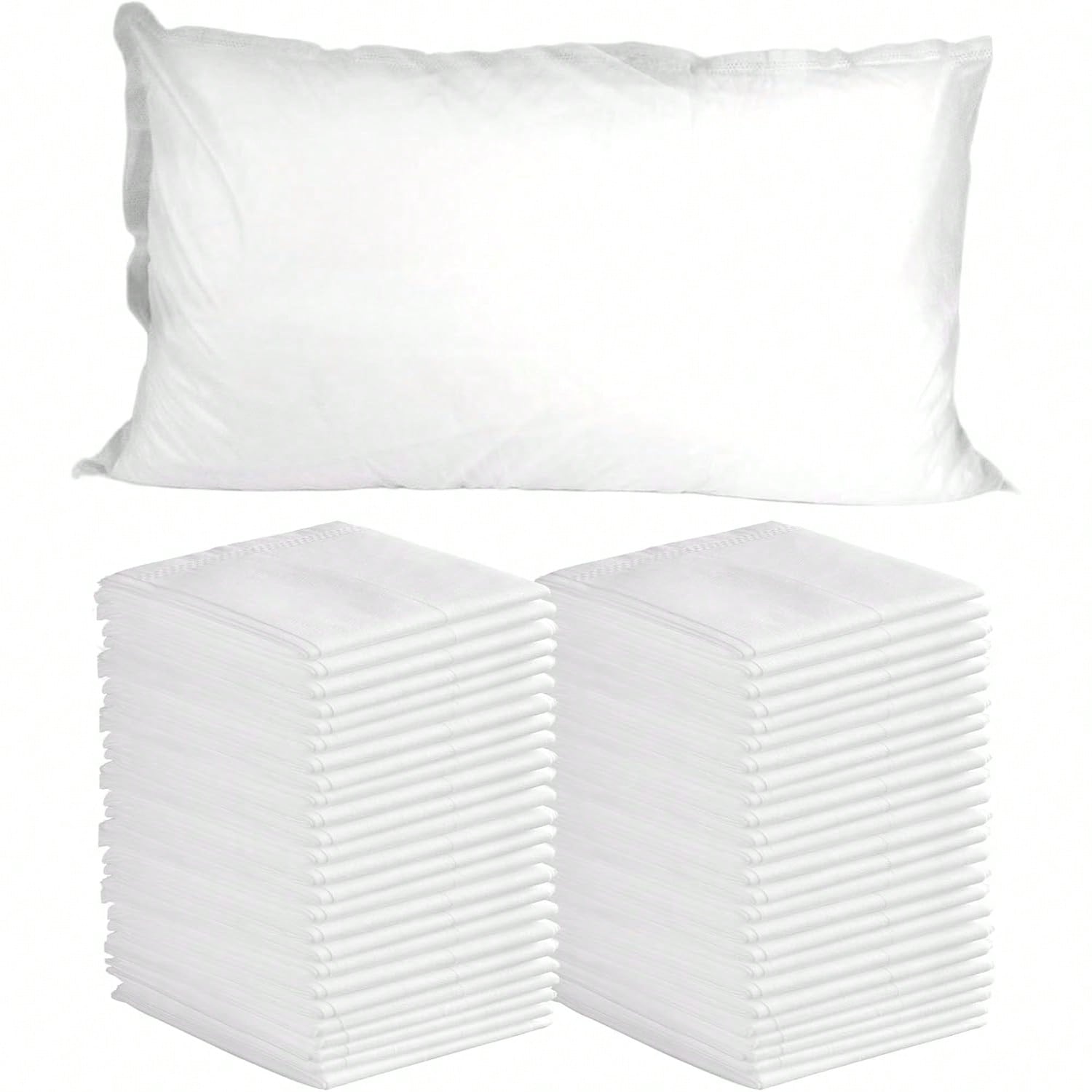 Disposable Pillowcases, 5/10/20/30/50PCS Disposable Pillow Case Covers, Soft Non-Woven Fabric Disposable Pillow Cases For Medical, Hospital, Hotels, SPA Tattoo Lash Pillow Covers, White