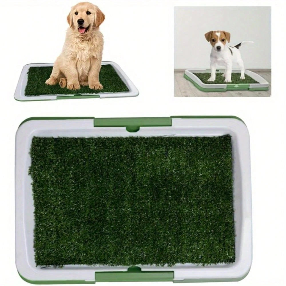 Dog Training Toilet Puppy Pee Potty Pad Splash Proof Artificial Grass Pad With Tray Dog Training Toilet-Easy Clean-Up, Non-Slip Pet Toilet, Odor-Free Indoor Puppy Potty Box, Suitable For Indoor And Ou