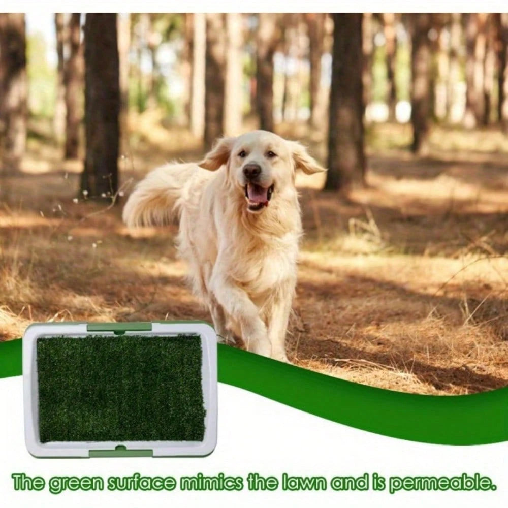 Dog Training Toilet Puppy Pee Potty Pad Splash Proof Artificial Grass Pad With Tray Dog Training Toilet-Easy Clean-Up, Non-Slip Pet Toilet, Odor-Free Indoor Puppy Potty Box, Suitable For Indoor And Ou