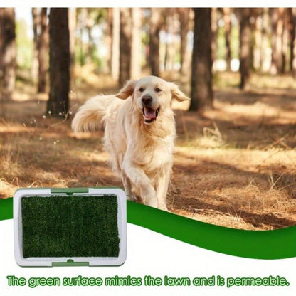 Dog Training Toilet Puppy Pee Potty Pad Splash Proof Artificial Grass Pad With Tray Dog Training Toilet-Easy Clean-Up, Non-Slip Pet Toilet, Odor-Free Indoor Puppy Potty Box, Suitable For Indoor And Ou