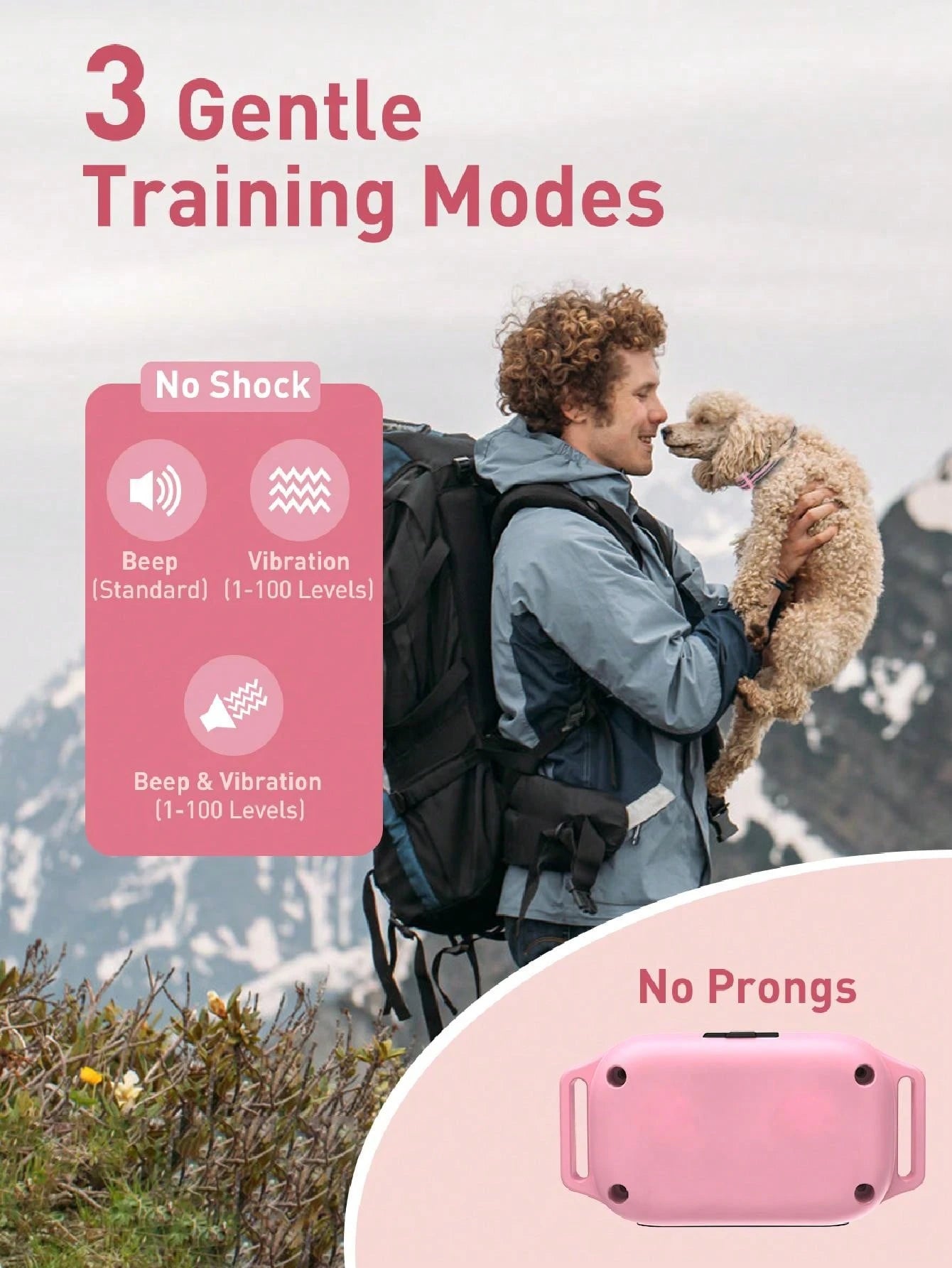 DOGLinsen No Shock Dog Lover Gift And Dog Mom Love Training Collar, Beep And Vibrating Dog Lover Gift And Dog Mom Love Collar No Shock, No Shock Dog Lover Gift And Dog Mom Love Collar With Remote 2800