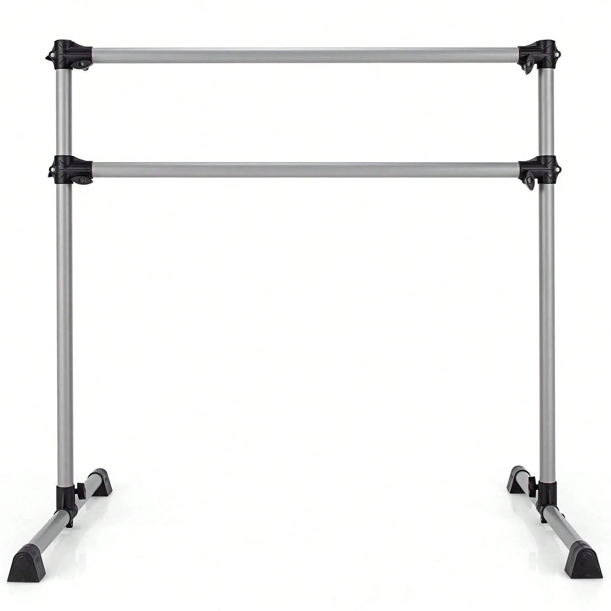 Double Ballet Barre Bar, Portable 4 FT Freestanding Dancing Bar W/ 7"-46" Adjustable Height