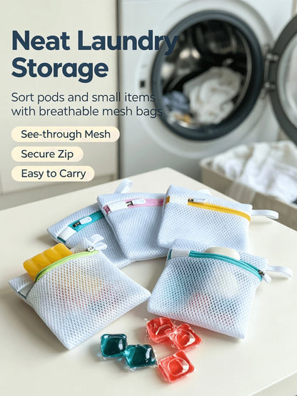 Drawstring Mesh Laundry Bag Set, Includes Anti-Tangle Laundry Balls And Laundry Beads Zipper Bag, Multiple Sizes Laundry Protection Bags, Suitable For Storing Bras, Underwear, Socks, Duvet Covers, Cur