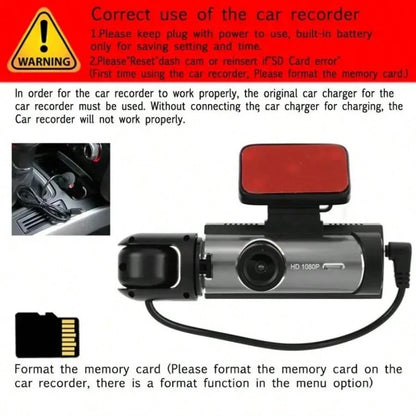 Dual Lens Driving Recorder, 1080P Front And Rear Dual Camera With Wide Angle DVR Camera And 3.16 Inch IPS Screen, Night Vision, Loop Recording, 310° Wide Angle, Parking Monitoring, Motion Detection