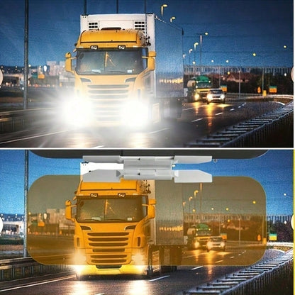 Dual-Purpose Car Sun Visor UV Protection + Night Glare Reduction Fits All Vehicle Models Includes Adjustable Clips And Suction Cups ABS Plastic Reduces Headlight And High Beam Glare Perfectly Blocks B