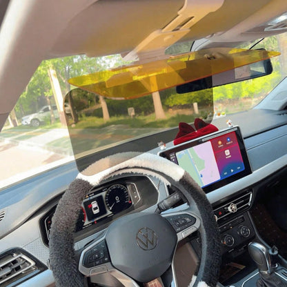 Dual-Purpose Car Sun Visor UV Protection + Night Glare Reduction Fits All Vehicle Models Includes Adjustable Clips And Suction Cups ABS Plastic Reduces Headlight And High Beam Glare Perfectly Blocks B