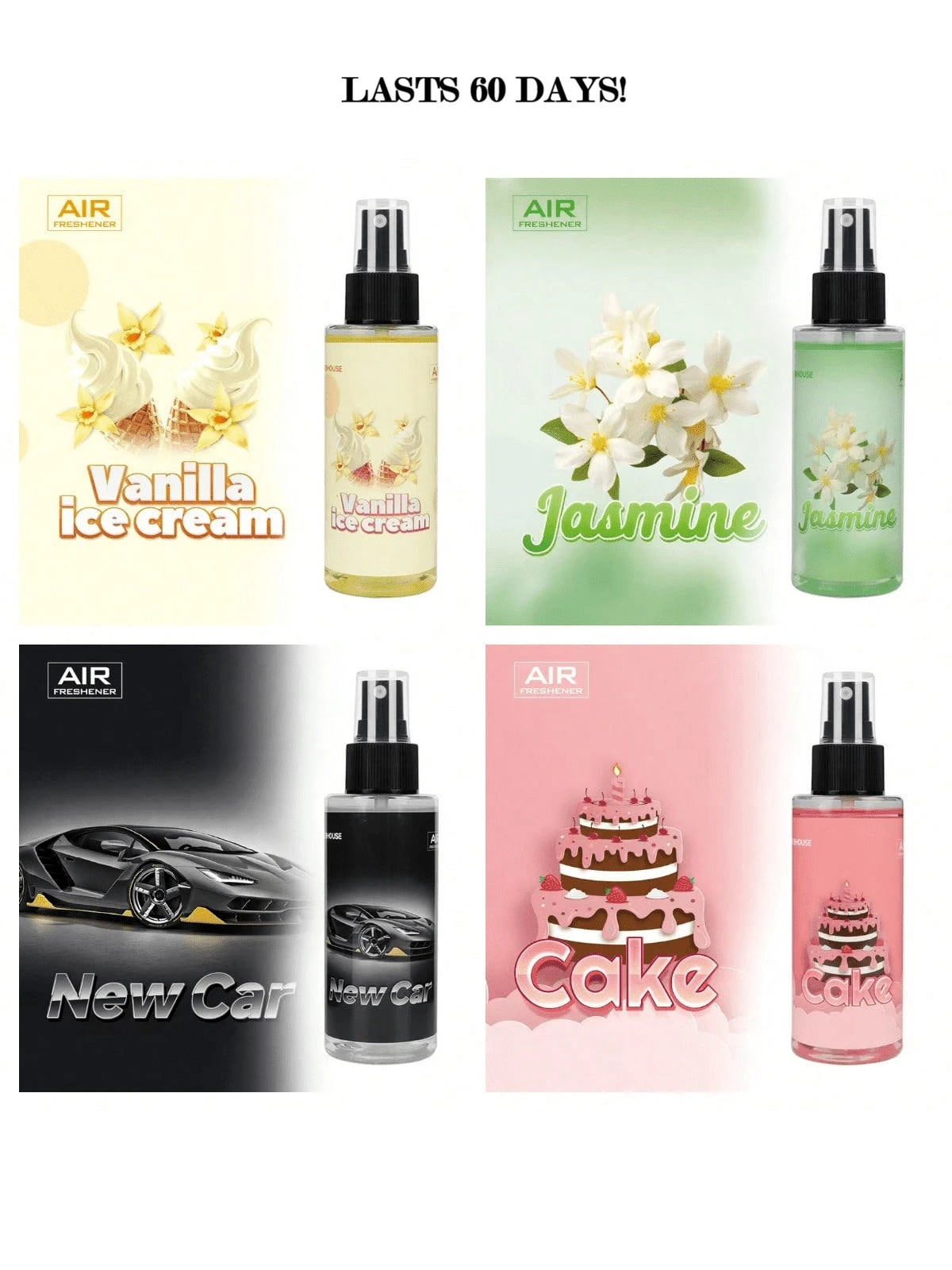 Dual-Use Car 100ml Hand Spray, Car Air Freshener Spray, Long-Lasting Scent, Odor Eliminator For Smoke, Portable Aromatic Deodorizer For Car, Home & Office, The Last Up To 20 Days,Soothe Emotions, Crea