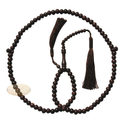 Economy Dense Tamarind Tree Tasbih - 8 mm 99-Bead Prayer Beads - Worry Beads with 2 Beautiful Tassels