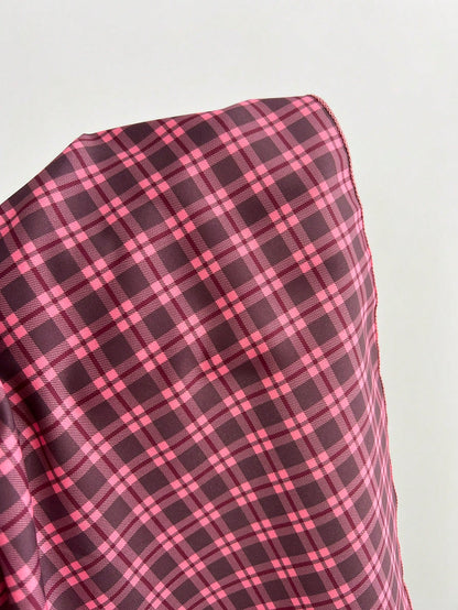 Elamini Women's Spring/Summer Red Plaid Shirt, Sexy Retro Casual Short Sleeve, Bow Decor Chest Design, Slim Fit