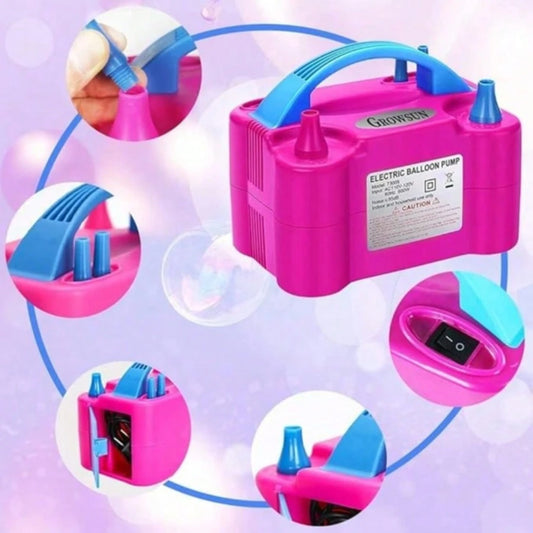 Electric Balloon Pump Inflator Portable Automatic Dual-Nozzle Balloon Blower Suitable For Birthdays And Weddings Balloon Party Decorations Halloween Essential