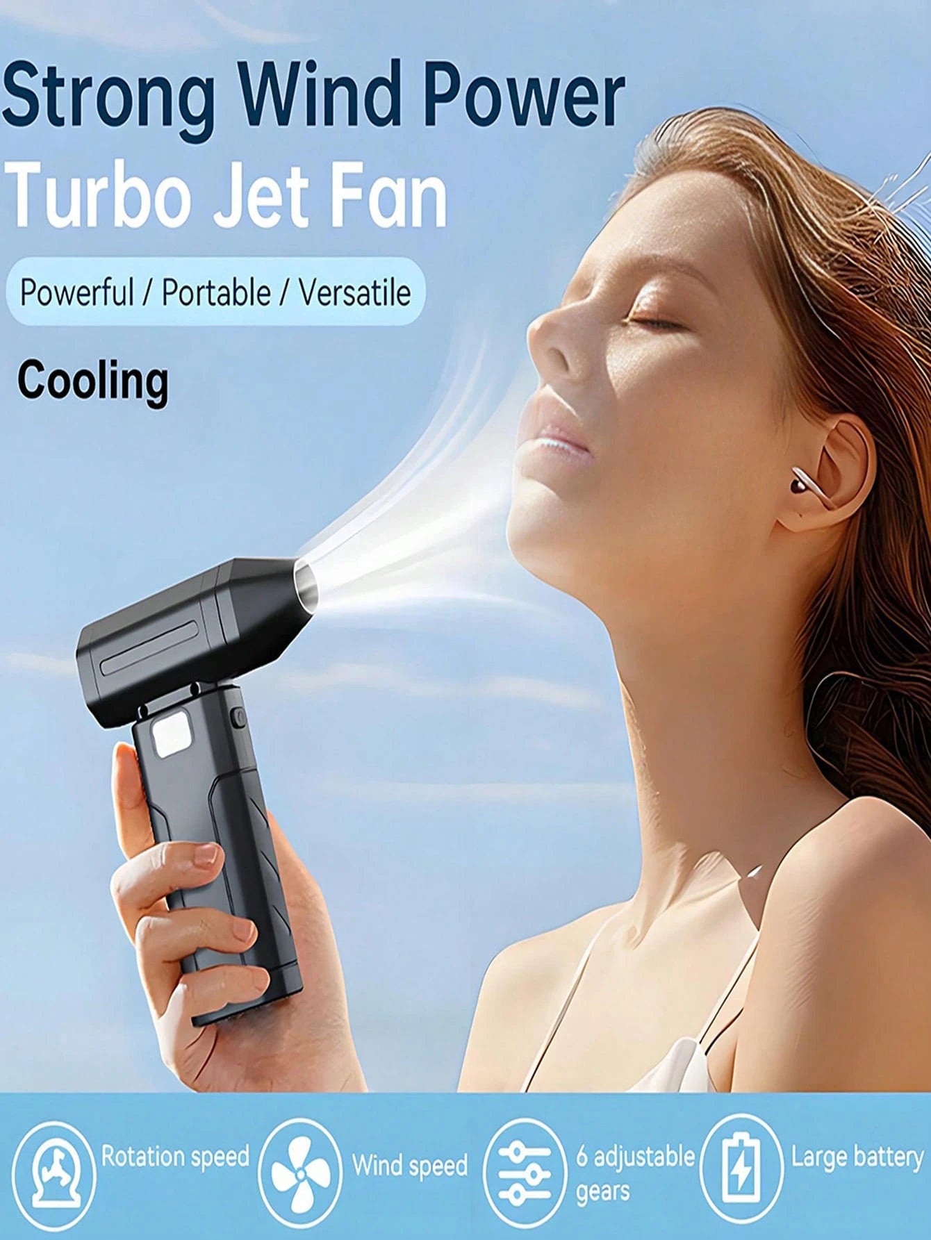 Electric Dust Blower, High-Speed Mini Blower,Adjustable Power Turbo Fan, 2600mAh Portable Dust Blower For Cleaning Electronics, Cars, Homes, And Outdoor Spaces USB Rechargeable Handheld Electric Air