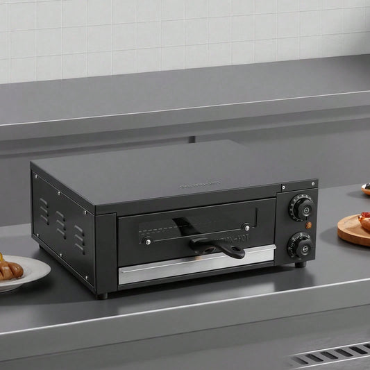 Electric Pizza Oven, 12 In Countertop Pizza Oven, 77 To 572°F Temp Range, 1450W Indoor Pizzas Maker W/Timing & Temp Control, Pizzas Cooker W/Dual Heat Tube, Grill Rack, For Kitchen & Commercial