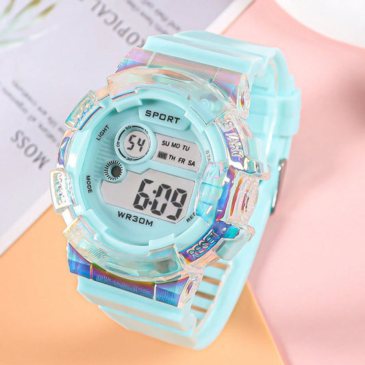 Electronic Watch Student Youth Luminous Transparent Men And Women Outdoor Sports Waterproof Watch Colorful Silicone Wrist Watch