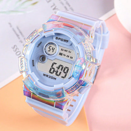 Electronic Watch Student Youth Luminous Transparent Men And Women Outdoor Sports Waterproof Watch Colorful Silicone Wrist Watch