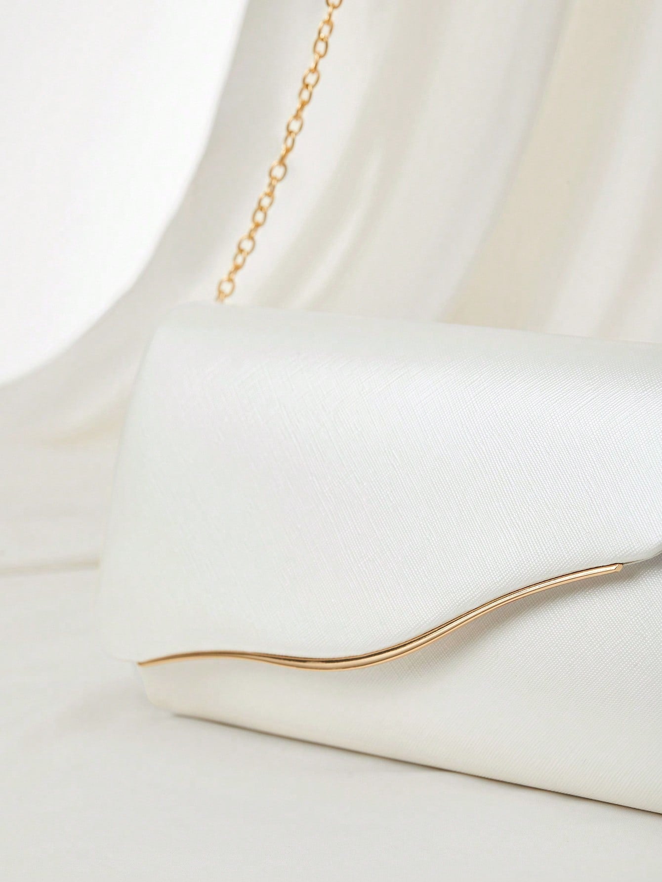 Elegant Large Women Clutch Purse Evening Bag With Detachable Chain For Wedding,Bride